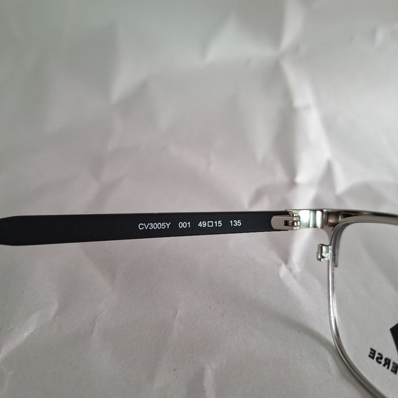 Converse Kids Eyeglasses Frames CV3005Y 001 Black Silver - Picture 4 of 9